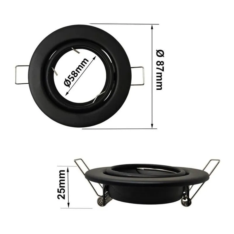 Aro Empotrable Orientable para GU10 MR16 90mm | Ibérica