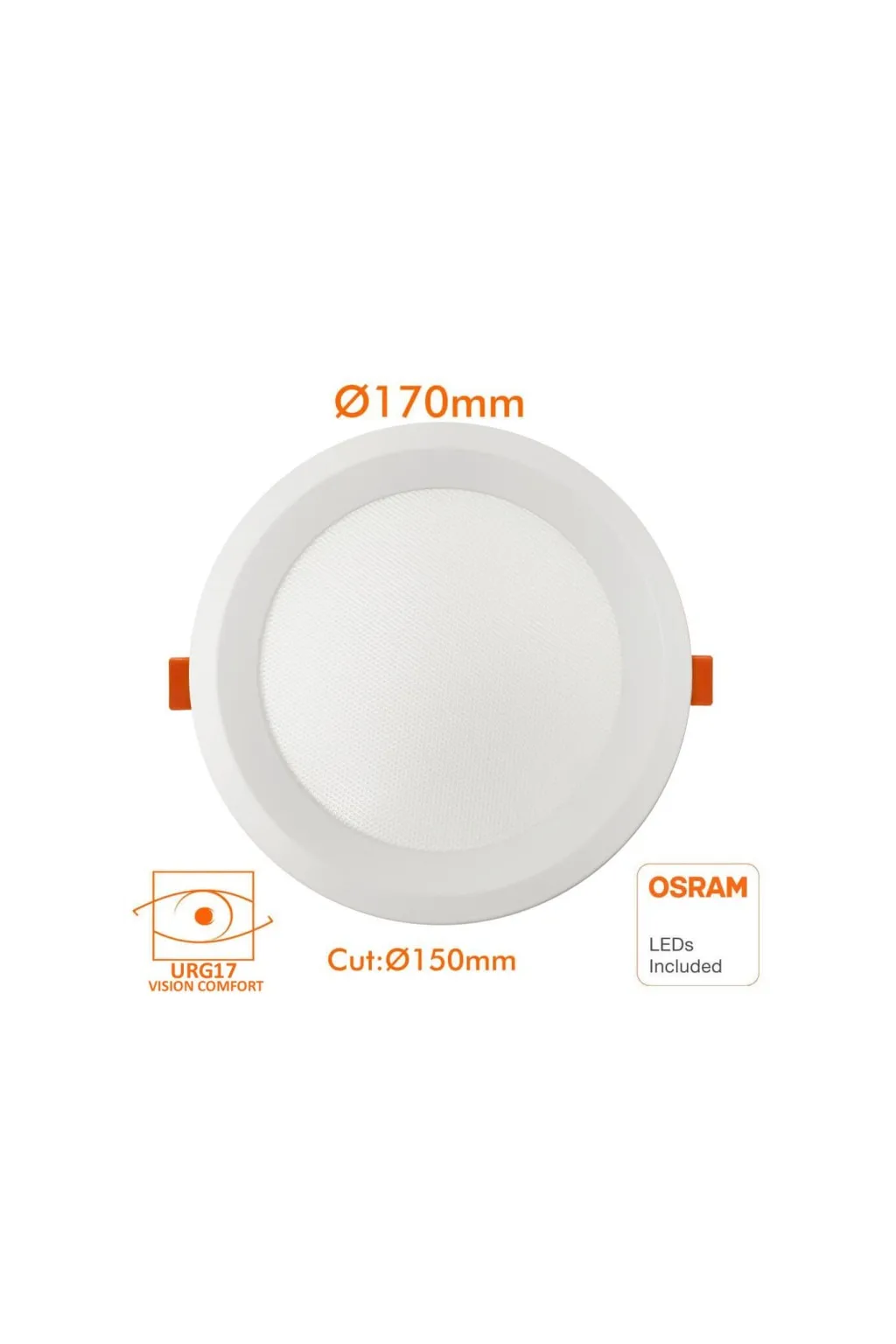 Downlight LED 16W Circular - OSRAM CHIP DURIS E 2835 - CCT - UGR19