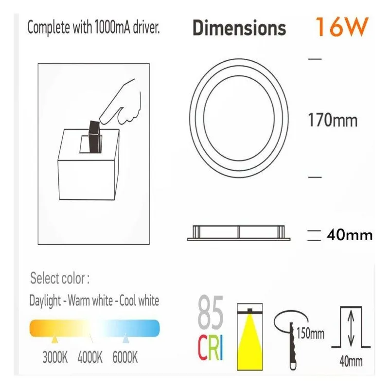 Downlight LED 16W OSRAM CCT UGR19 | Ibérica de Iluminación