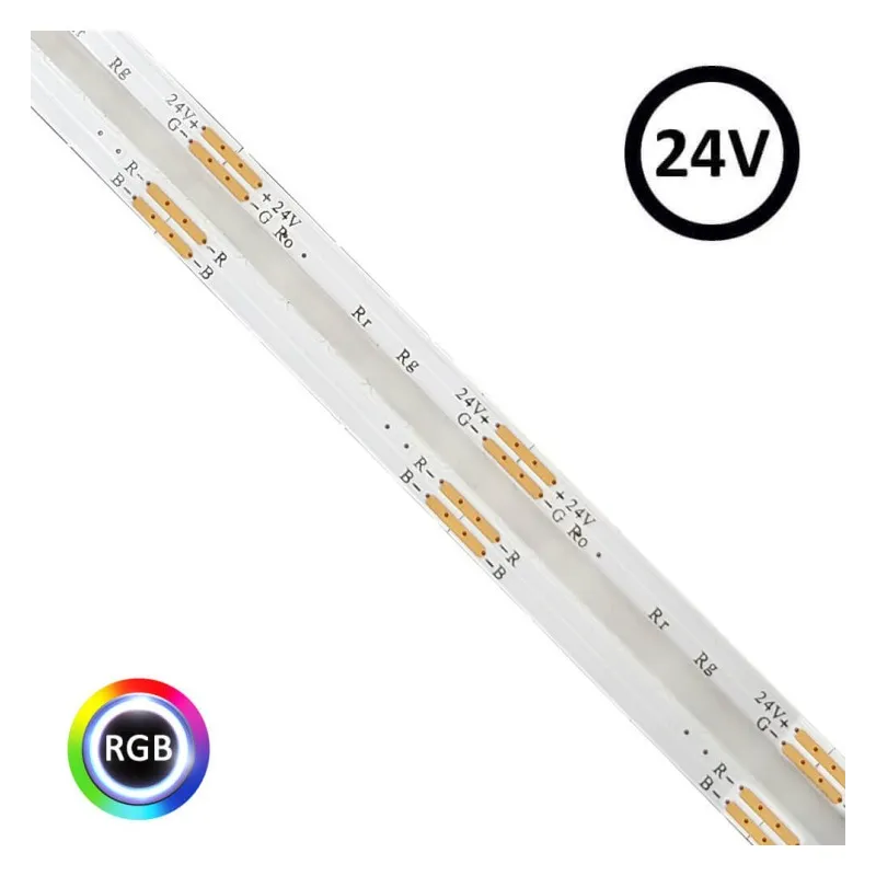 Tira LED 24V RGB COB 6W/m Rollo 5m IP20