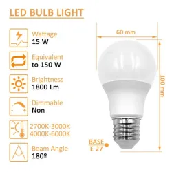 Lampadina LED 15W E27 A60 180° OSRAM | Ibérica de Iluminación