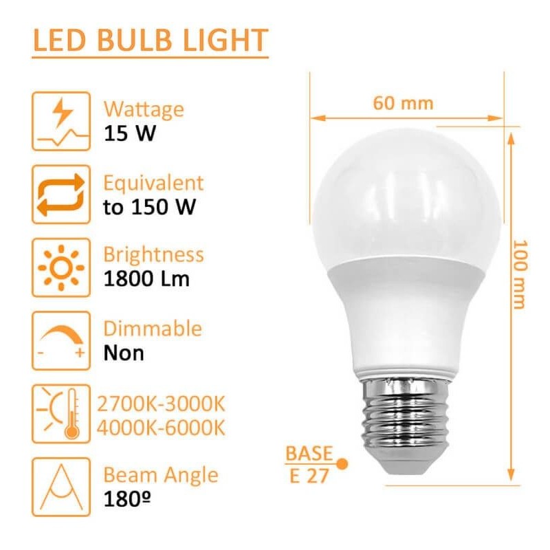 Ampoule LED A60 E27 15W 1800lm 180° OSRAM | Ibérica