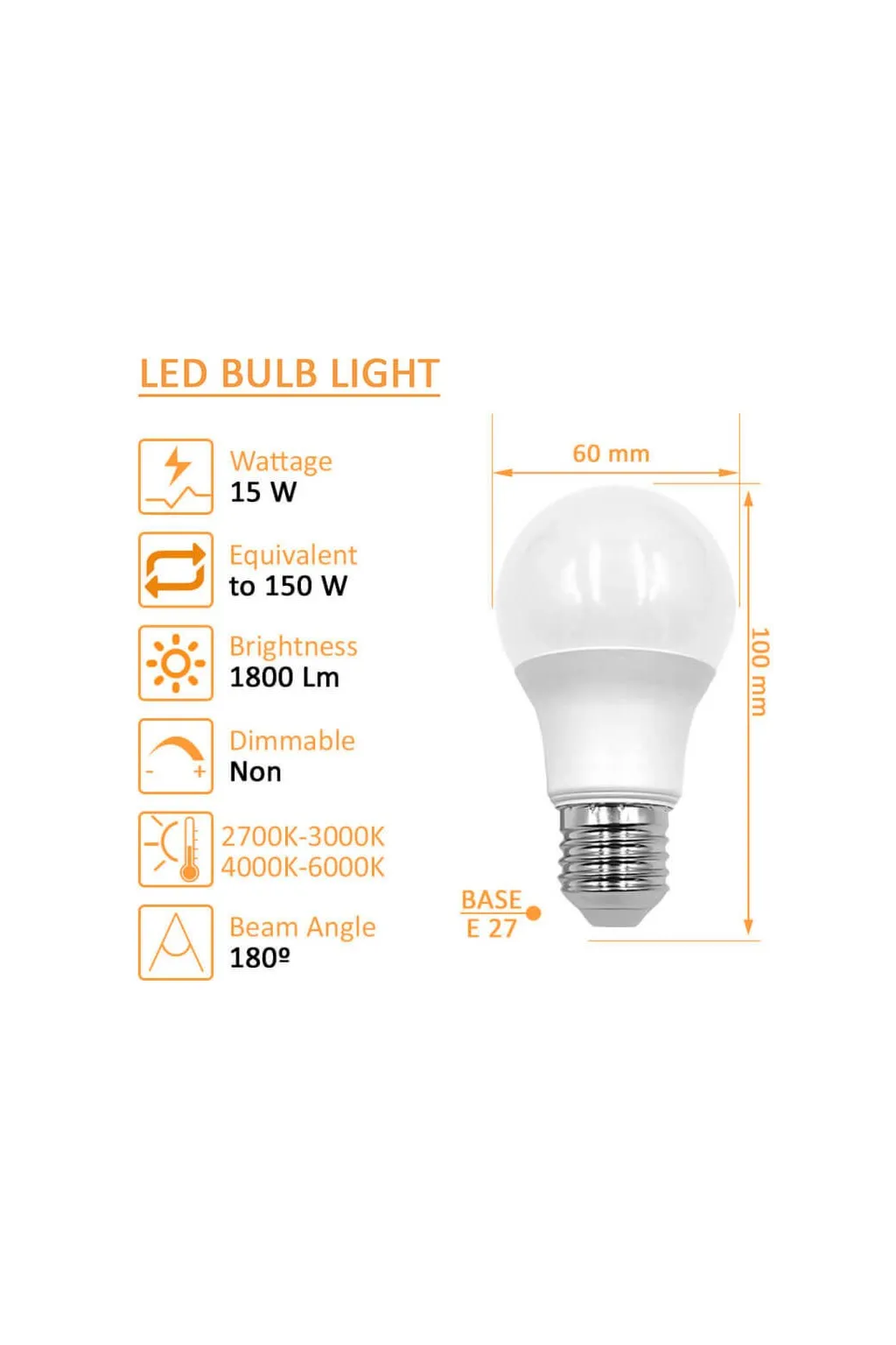 Acheter Ampoule LED 15W E27 A60 180° pour Lampes - OSRAM CHIP