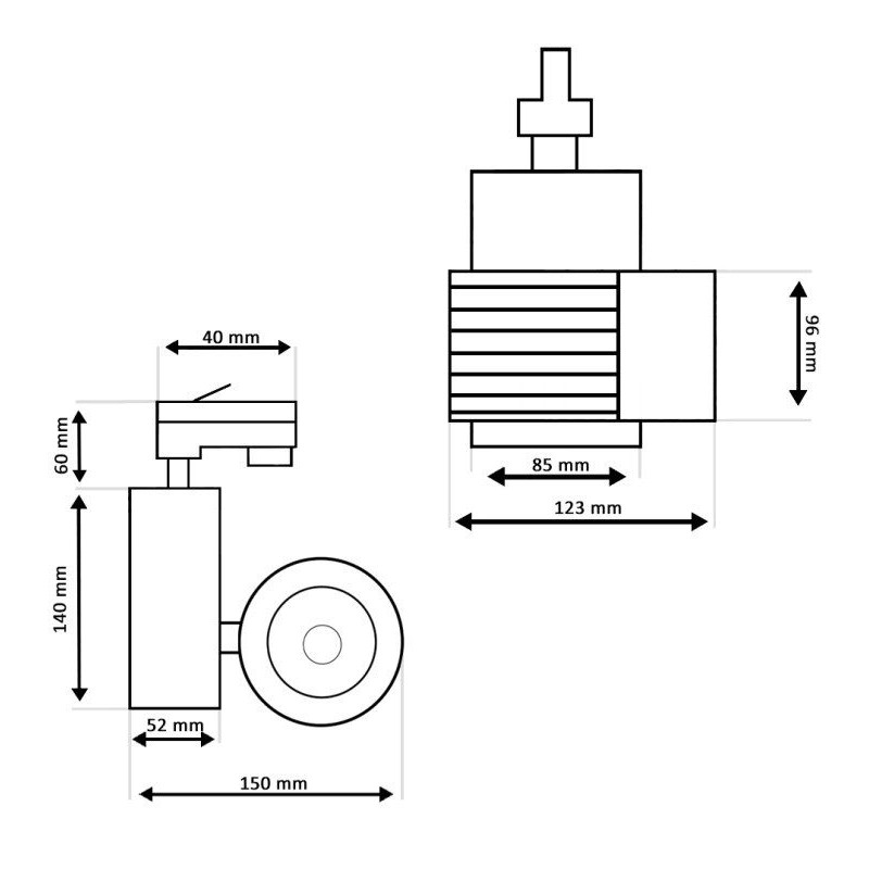 GRAZ 3-Phase Track Spot 40W 4800lm CRI92 Black | Ibérica