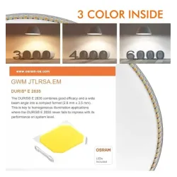 Plafoniera LED Quadrata 8W IP44 Inox 3CCT | Ibérica