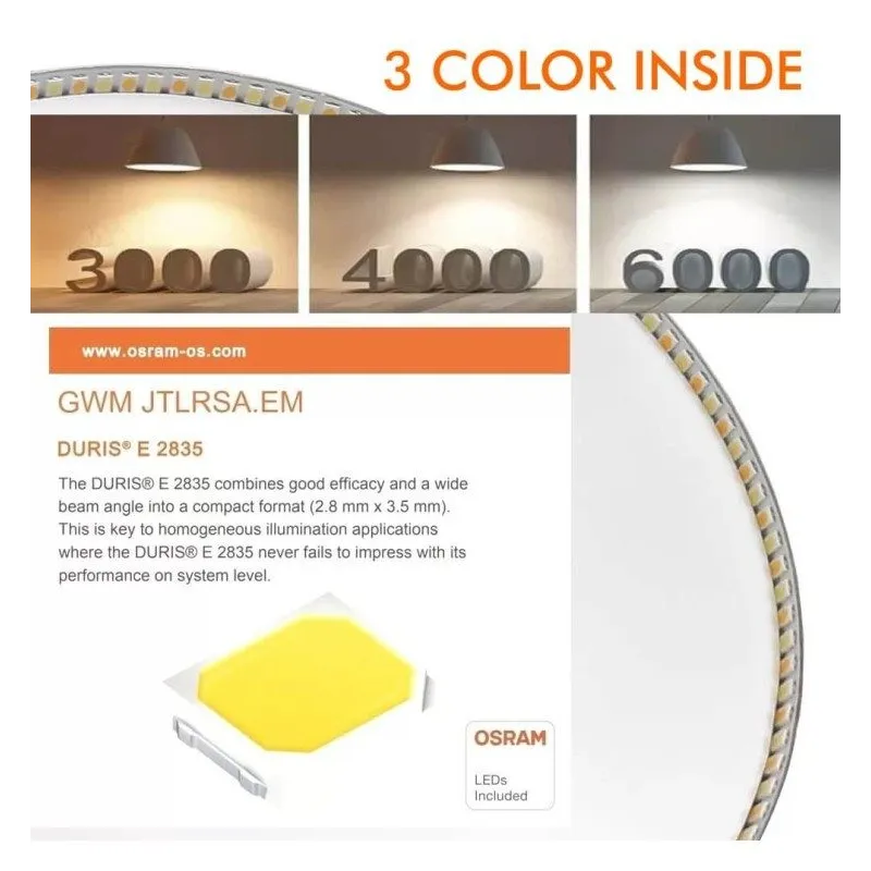Plafoniera LED Quadrata 8W IP44 Inox 3CCT | Ibérica