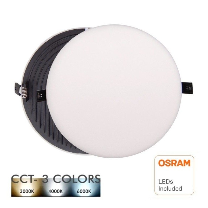 Frameless LED Downlight QUASAR 24W Ø207mm 3CCT | Ibérica