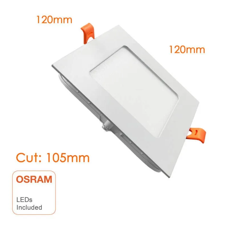 Comprar Slim LED Square Plate 8W - Iluminação de teto embutida
