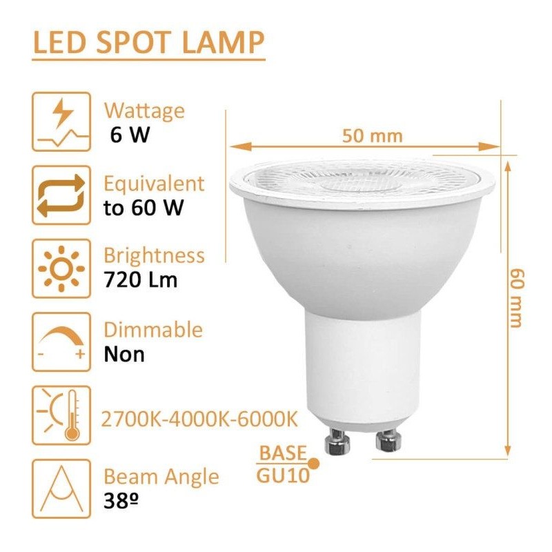 GU10 LED Spotlight 6W 600lm 38° OSRAM | Ibérica