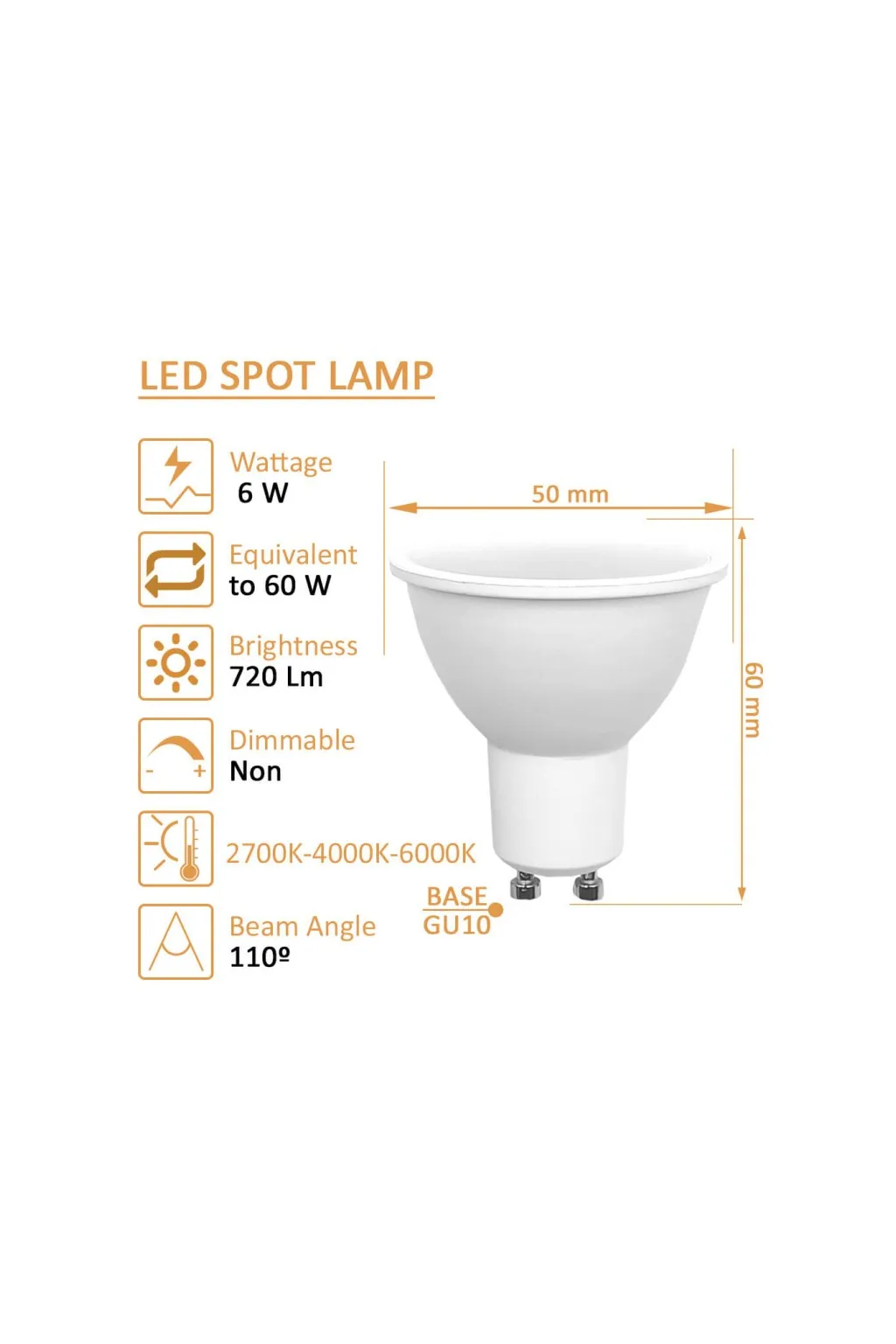 Acheter Lampe GU10 6W 120° - Osram Chip - Eclairage Intérieur