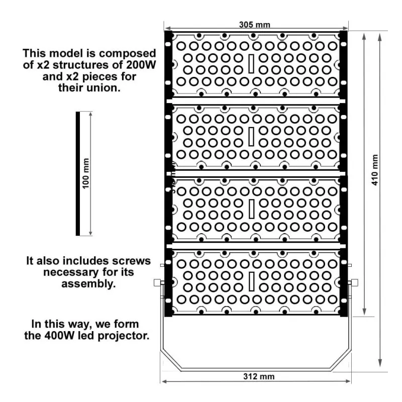 Comprar Proyector LED 400W DOB MAGNUM OSRAM Chip SMD3030-3D 180Lm/W 60º