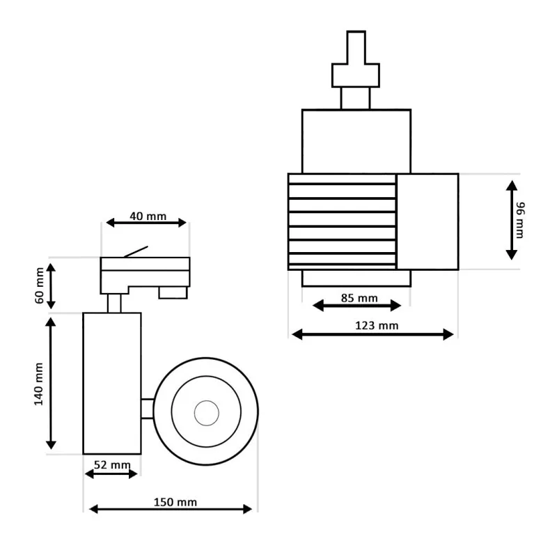 Comprar Foco LED 40W GRAZ BRIDGELUX Chip Blanco para Carril TRIFASICO100º