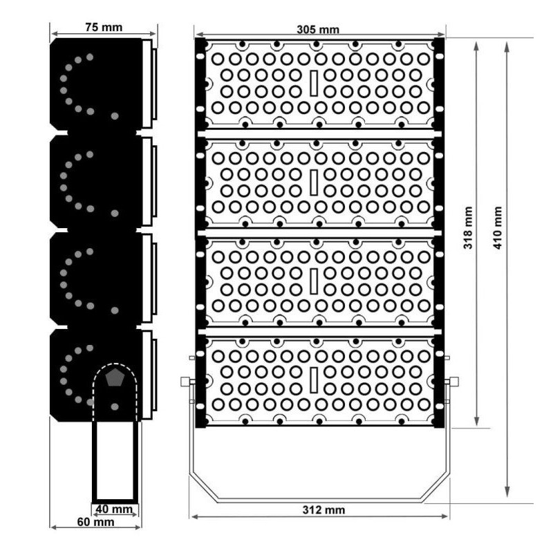 MAGNUM DOB LED Floodlight 200W 28000lm OSRAM 60° | Ibérica