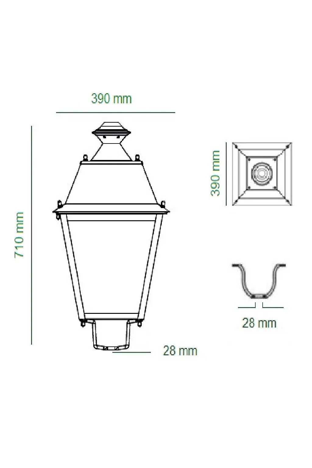 ▷ Comprar Farol LED Rua iluminação Pública Clássica - Aluminium VILLA Aço