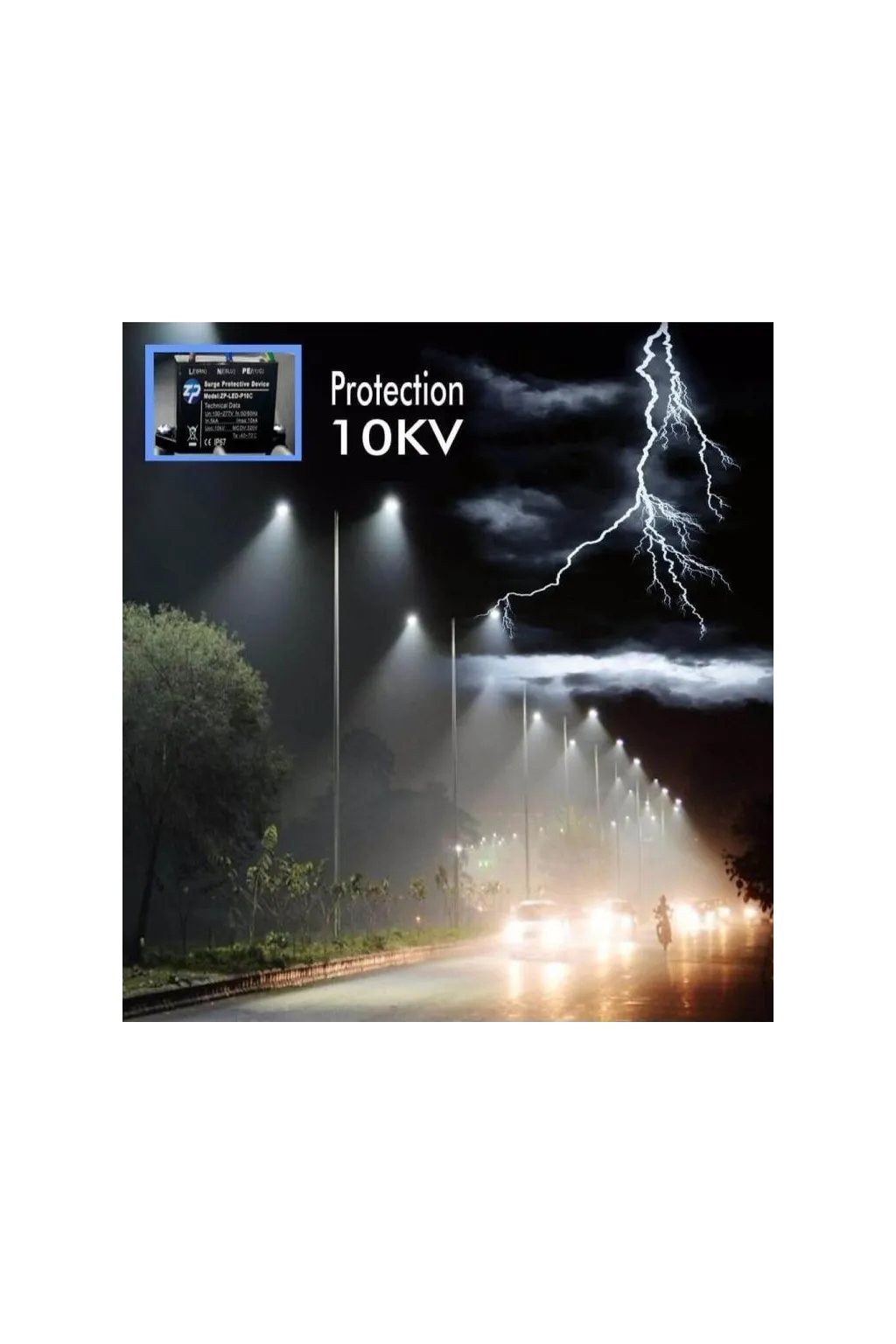 ▷Farol Rua Exterior Preto Philips VILLA ELITE 65W Bridgelux - Regulável