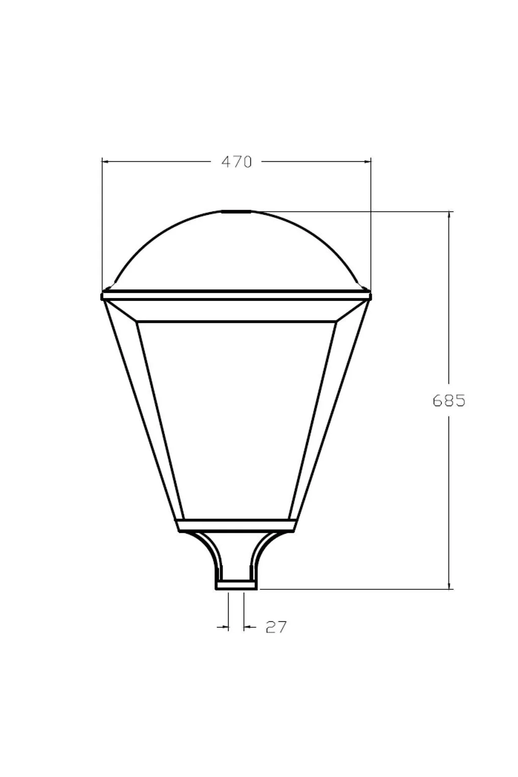 ▷Réverbère Extérieur Noir Philips VILLA ELITE 65W Bridgelux - Dimmable