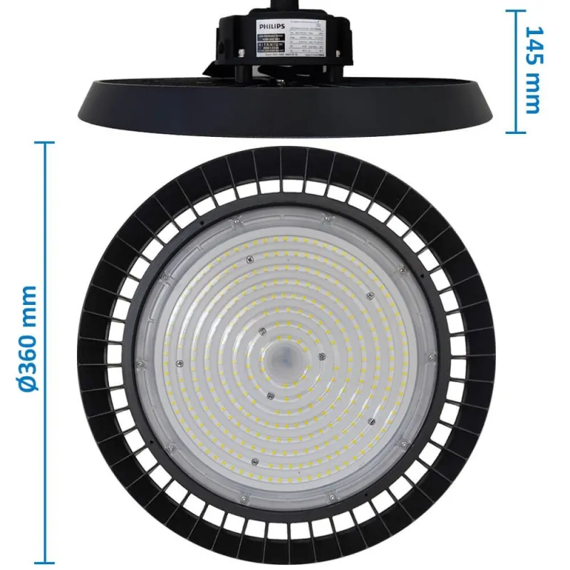 ▷ High Bay LED UFO 200W NEW ITALY | Driver PHILIPS | Dimmable 1-10V