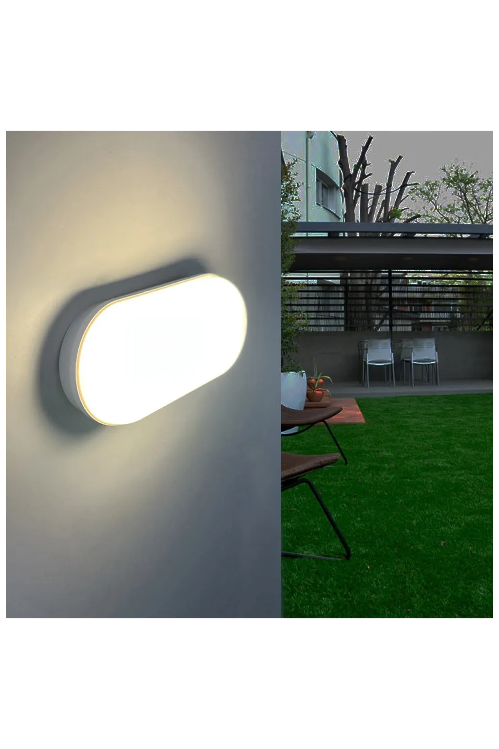 ▷ 12W 1200Lm PURELIGHT Indoor and Outdoor White Wall Light IP65