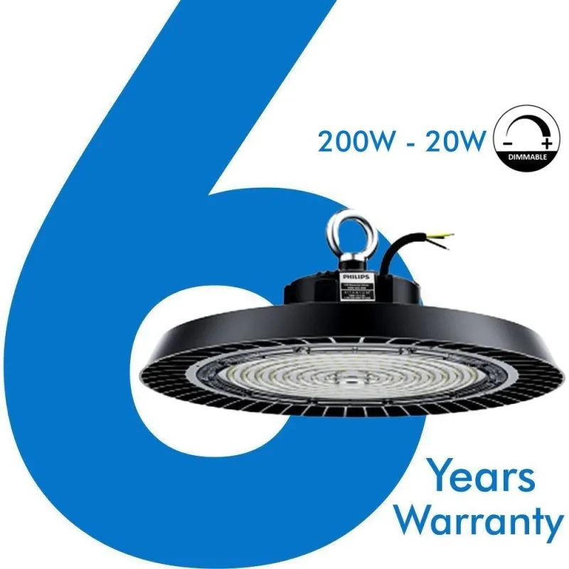 ▷ High Bay LED UFO 150W NEW ITALY | Driver PHILIPS | Dimmable 1-10V