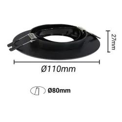 ✔️ Buy Ring Circular Frame Black Adjustable for GU10 Bulb