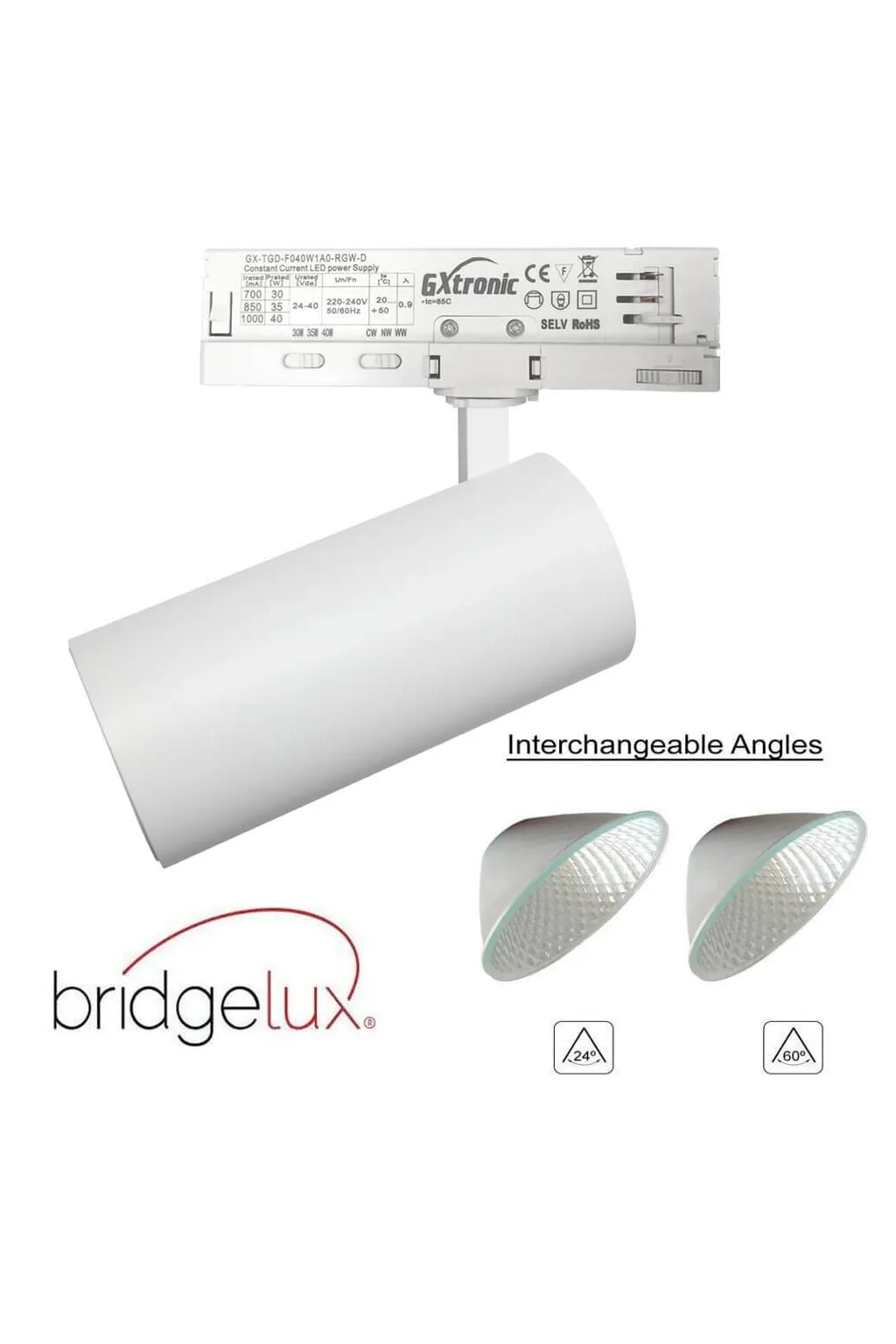 Spot LED 40W à 30W NEW MAYA Blanc Rail TRIPHASÉ Lumière sélectionnable CCT