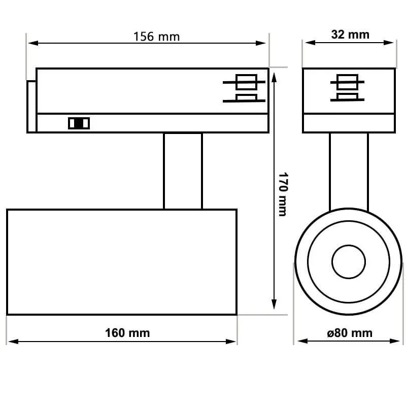 40W to 30W LED Tracklight NEW MAYA White 3-PHASE Selectable CCT Light