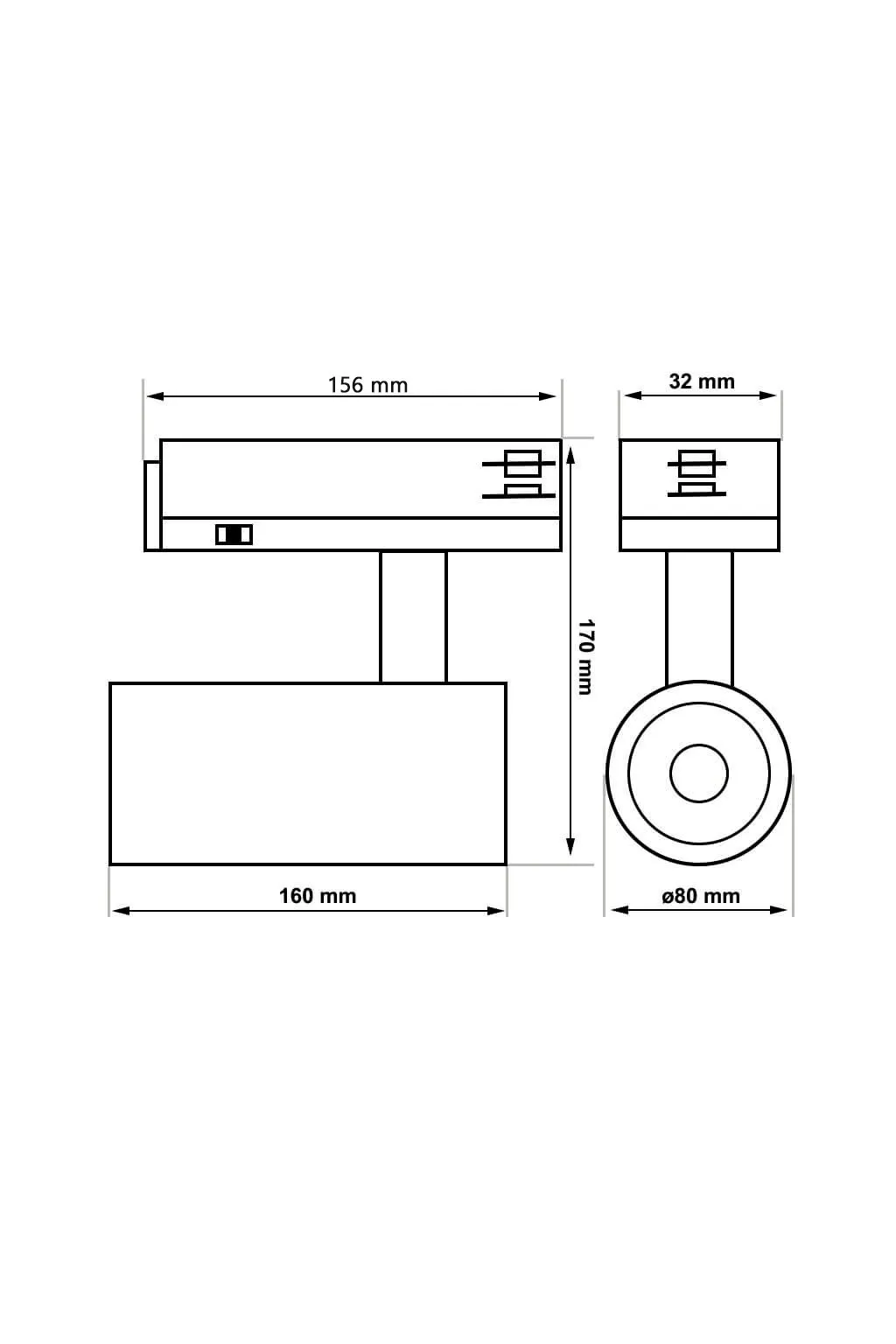 40W to 30W LED Tracklight NEW MAYA White 3-PHASE Selectable CCT Light