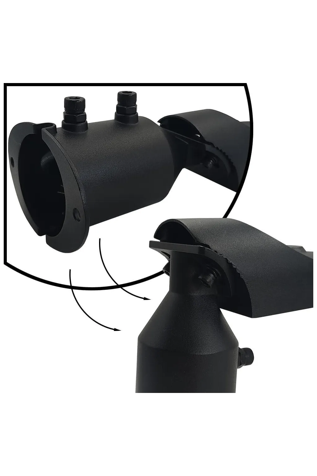 ▷ Poste de luz LED preto de 100W AREA FLEX Orientável OSRAM Chip - Exterior IP65