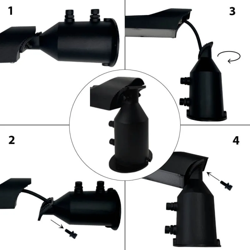 ▷ Lampione a LED nero AREA FLEX orientabile OSRAM Chip - Outdoor IP65 50W