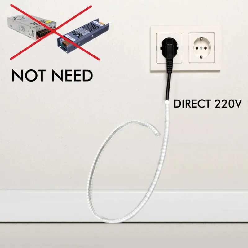 ▷ Tira LED Exterior Regulable 220V 20M 14W/M - IP67 Sumergible