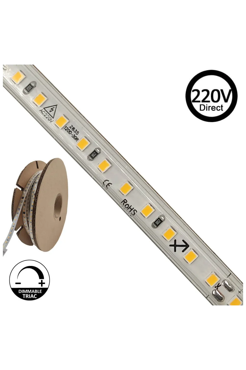 ✔️ Striscia LED da Esterno 220V 20M Sommergibile IP67 - Varie Biancos