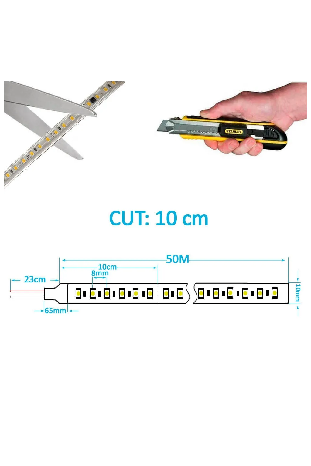 ✔️ Tira LED Exterior 220V Direct 50M - Varios tonos Blancos