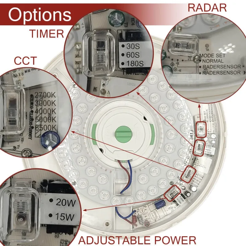 ▷ Radar Sensor Circular Ceiling Light 20W 28cm | Selectable Light 5CCT