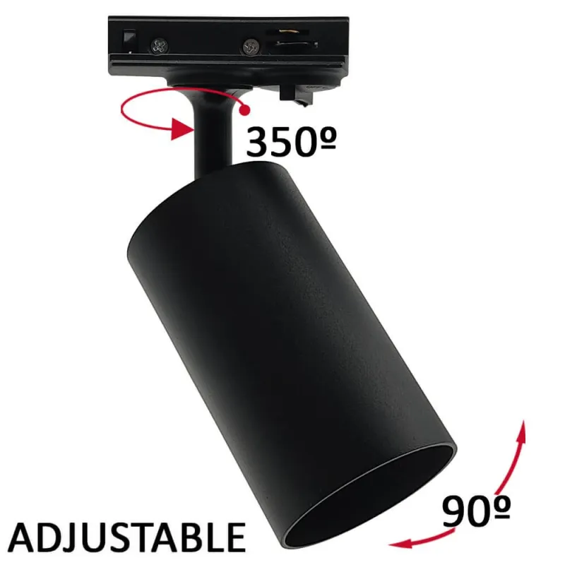 ▷ EMMEN Track Light Black 1-Phase | Addressable, for GU10