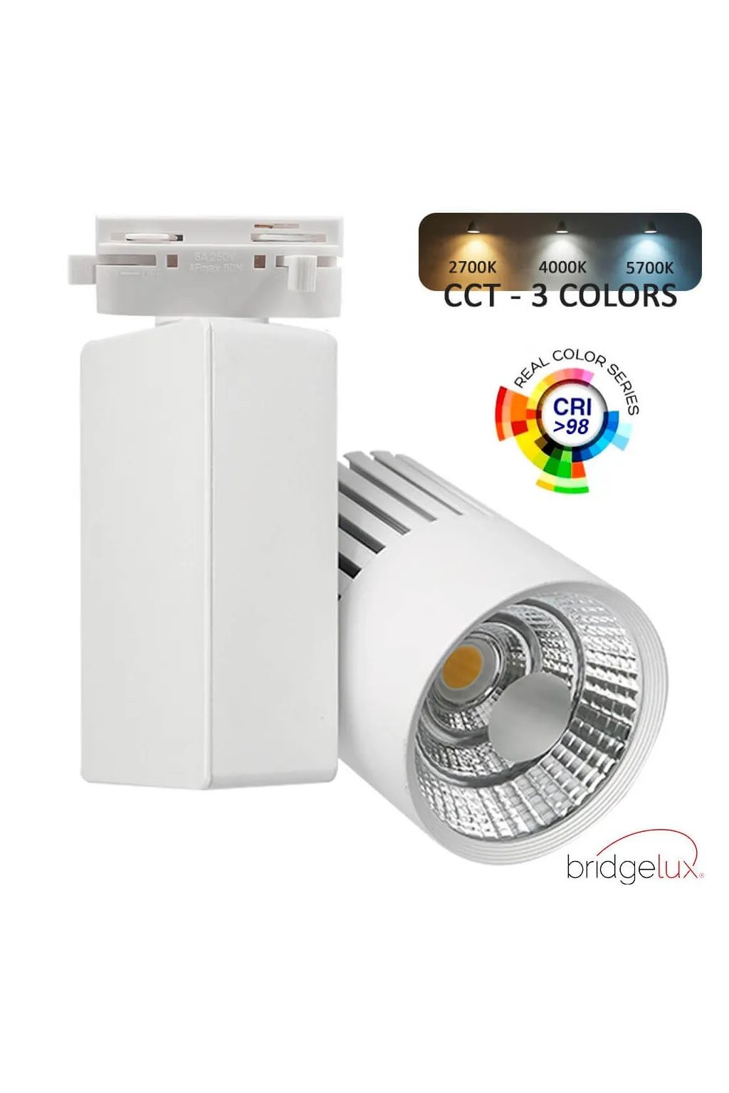 ▷ Foco Carril Monofásico GRAZ 40W CRI+98 | chip Bridgelux | 3CCT