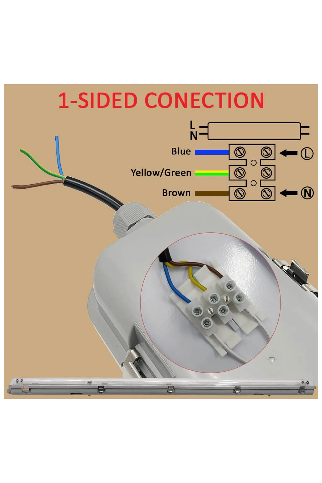 ▷ Acquista Plafoniera Stagna LED da Esterno 150cm IP65 - 1 Tubo LED