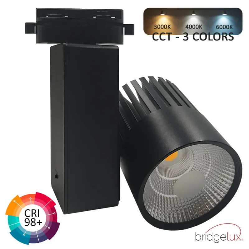 ▷ Comprar Foco Calha Monofásica Preto 40W GRAZ | Luz 3CCT CRI+92