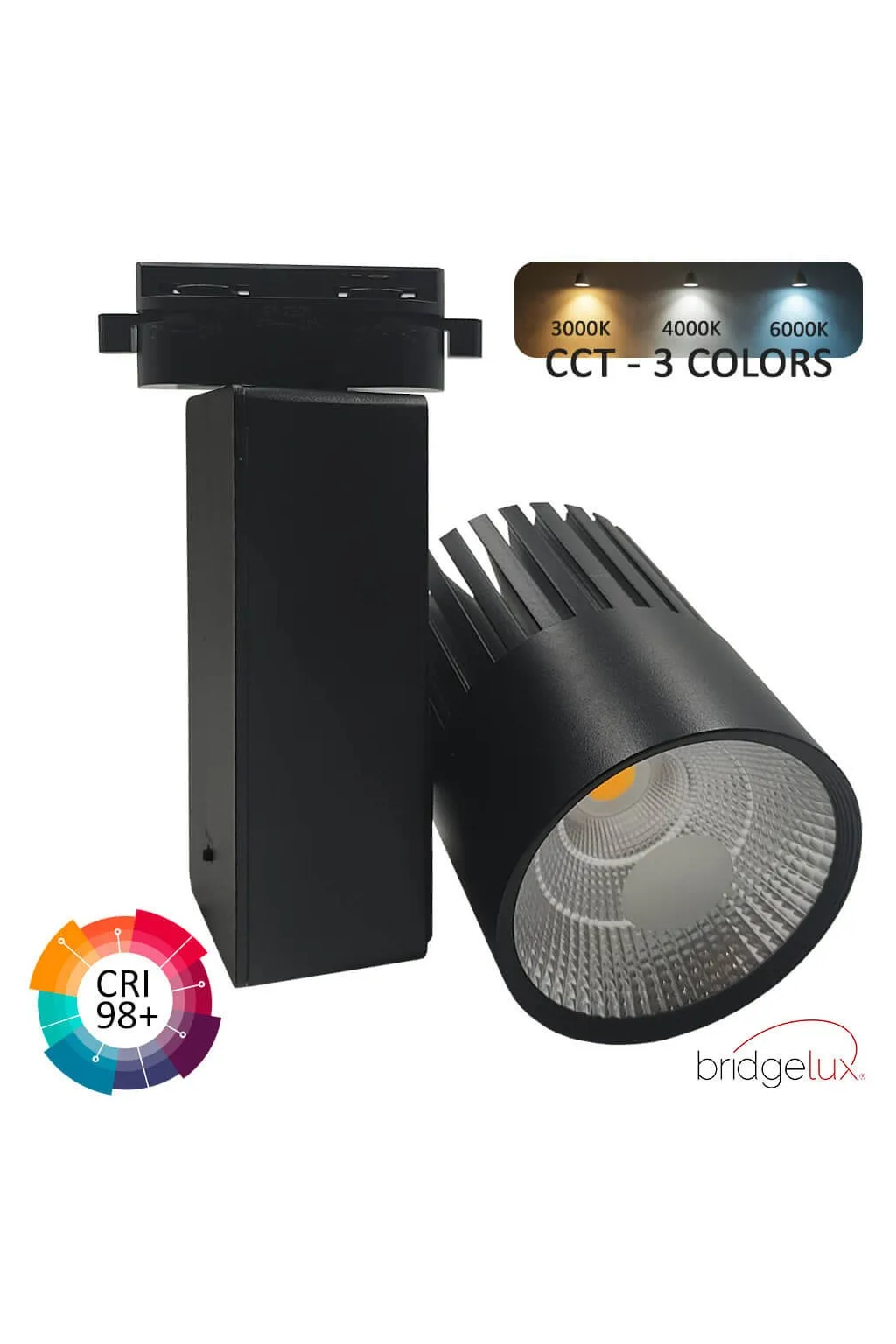 ▷ Comprar Foco Calha Monofásica Preto 40W GRAZ | Luz 3CCT CRI+92