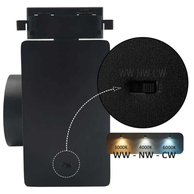 ▷ Comprar Foco Calha Monofásica Preto 40W GRAZ | Luz 3CCT CRI+92