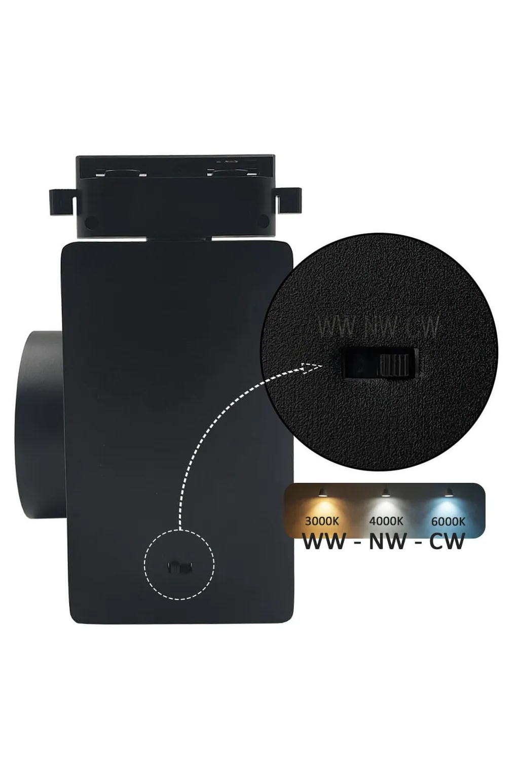 ▷ Comprar Foco Carril Monofásico Negro 40W GRAZ | Luz 3CCT CRI+92