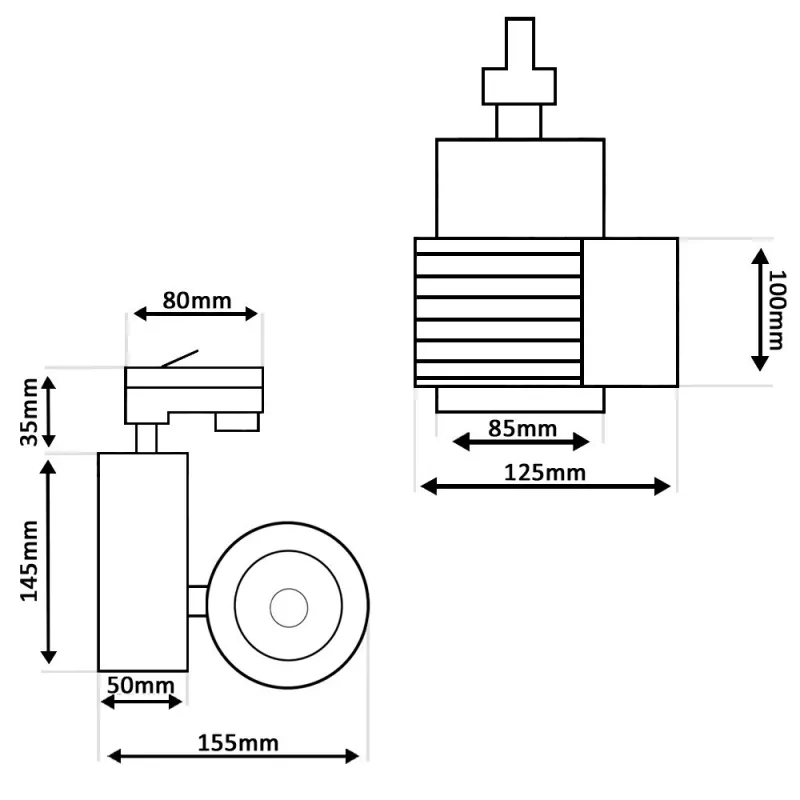 ▷ Comprar Foco Carril Monofásico Negro 40W GRAZ | Luz 3CCT CRI+92