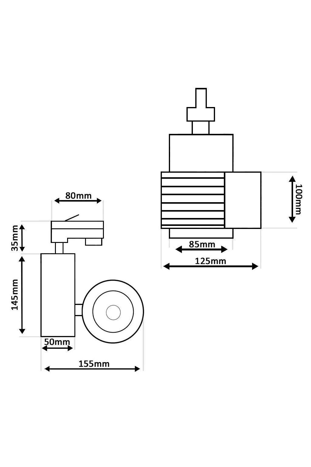 ▷ Acheter Projecteur Rail Monophasé Noir 40W GRAZ | Lumière 3CCT CRI+92