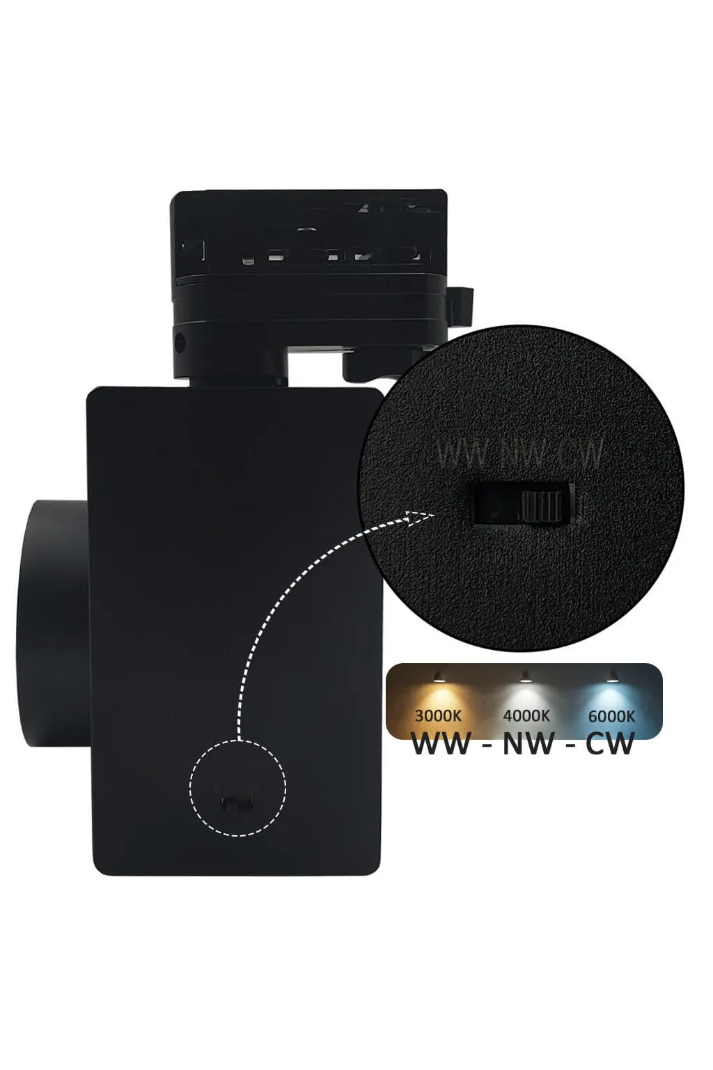 ▷ Buy Black 3-Phase 40W Tracklight GRAZ | 3CCT Light CRI+92