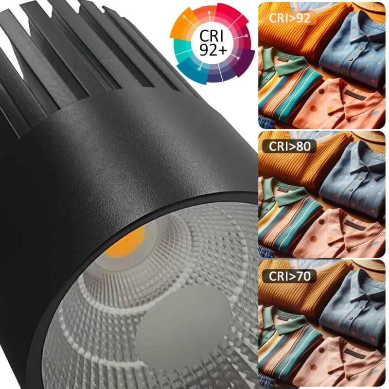 ▷ Comprar Foco Carril Trifásico Negro 40W GRAZ | Luz 3CCT CRI+92