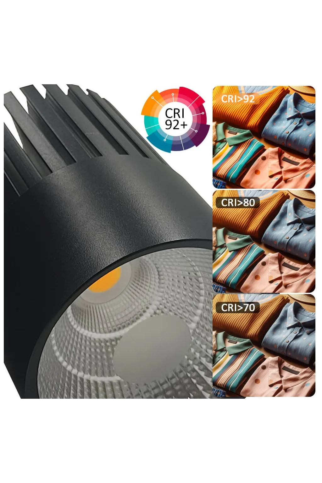 ▷ Comprar Foco Carril Trifásico Negro 40W GRAZ | Luz 3CCT CRI+92