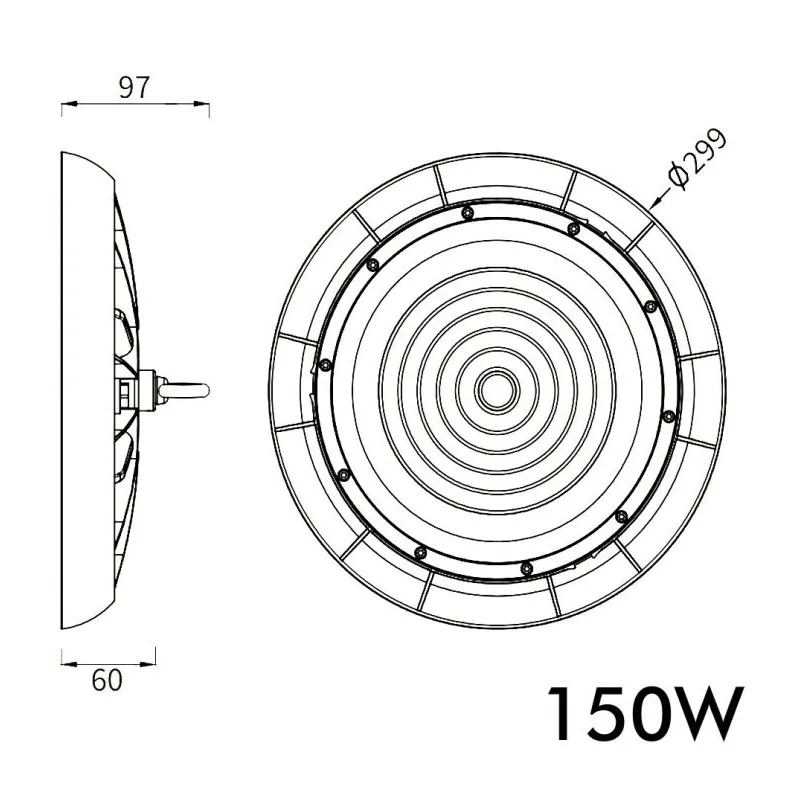 ▷ Campânula LED UFO TITAN 150W NEW TITAN 3CCT | Iluminação Industrial