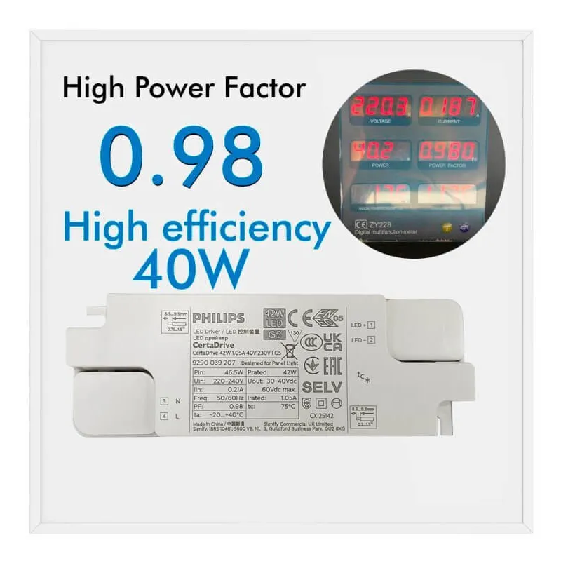 ▷ Pack 10 60x60 40W LED Panels for Removable Ceilings | Philips Driver