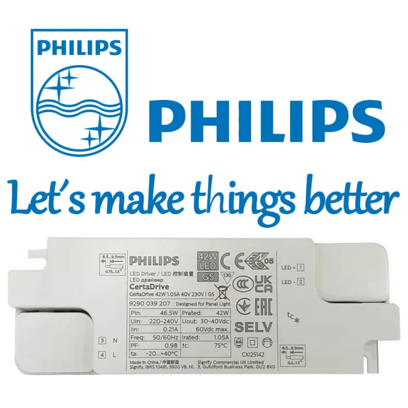 ▷ Pack 10 Painéis LED 60x60 40W para Tetos removíveis | Driver Philips