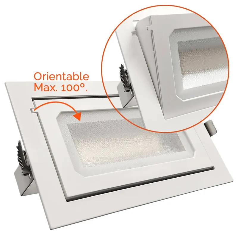 ▷ OSRAM 40W Rectangular Adjustable LED Downlight | Selectable 3CCT Light