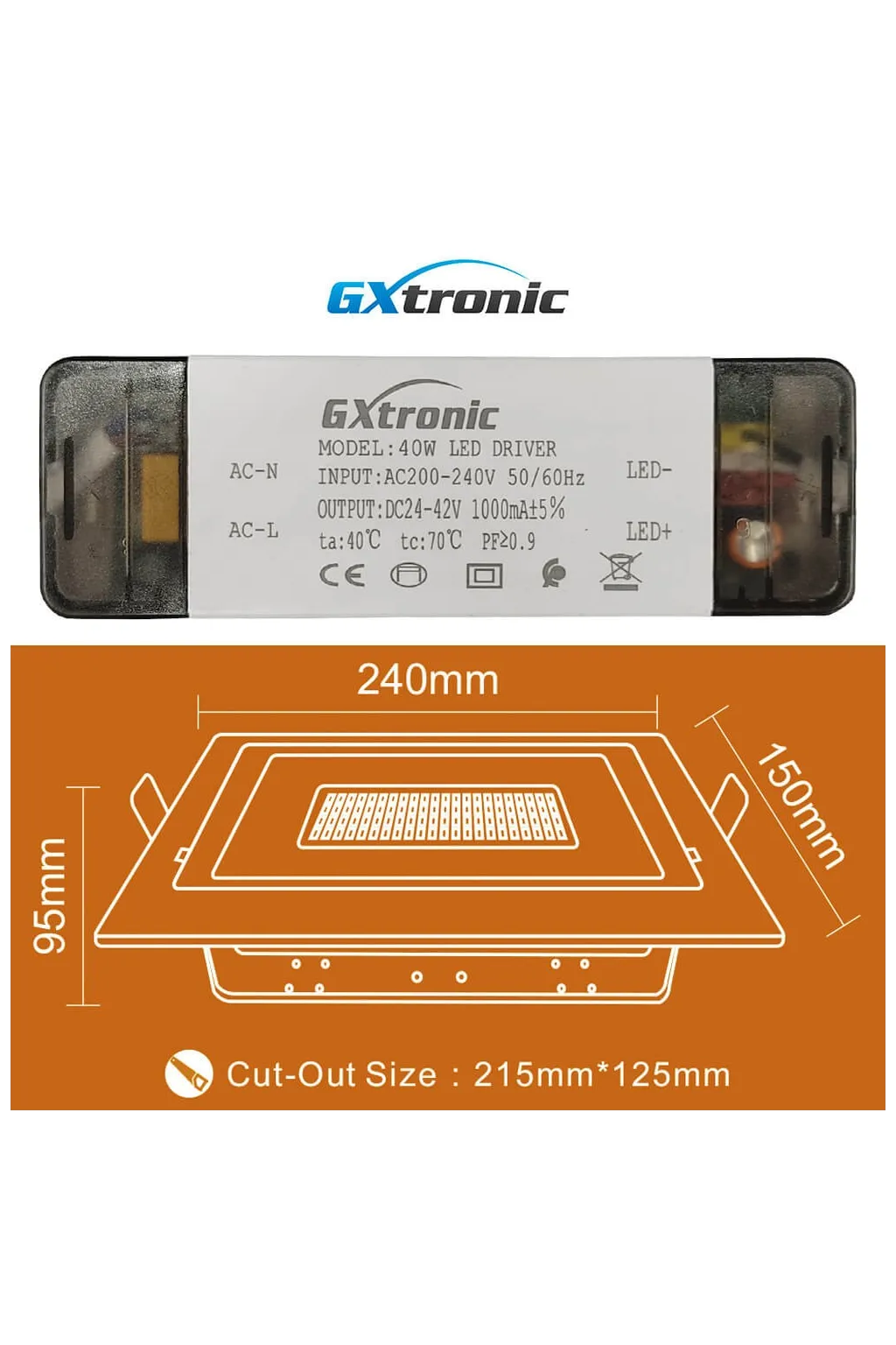 ▷ OSRAM 40W Rectangular Adjustable LED Downlight | Selectable 3CCT Light
